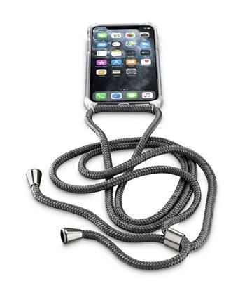 Cellularline Transparentní zadní kryt Neck-Case s černou šňůrkou na krk pro Apple iPhone 11 Pro; NECKCASEIPHXIK