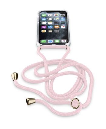 Cellularline Transparentní zadní kryt Neck-Case s růžovou šňůrkou na krk pro Apple iPhone 11 Pro Max; NECKCASEIPHXIMAXP